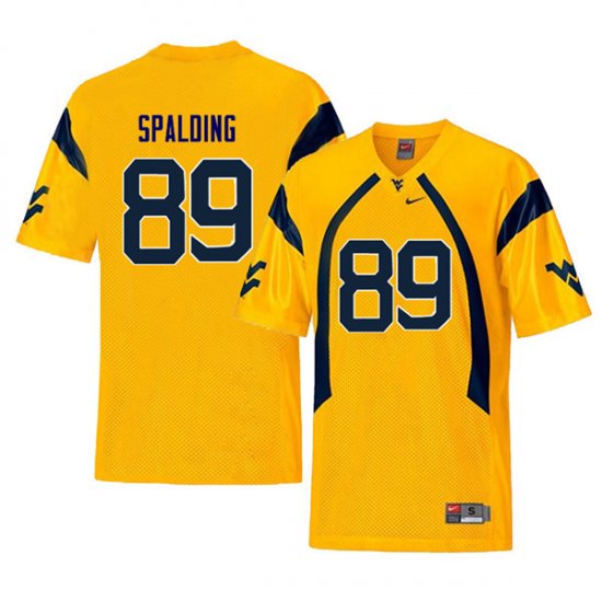 Men's West Virginia Mountaineers NCAA #89 Dillon Spalding Yellow Authentic Nike Throwback Stitched College Football Jersey QO15U67XM